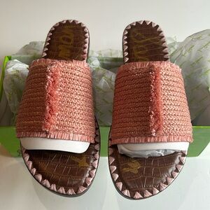 NWT Sam Edelman Glenda Rose Raffia slide sandal